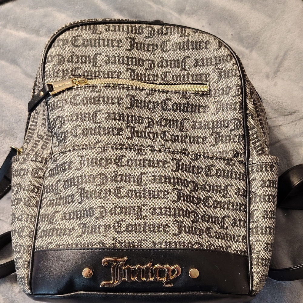 Juicy Couture Monogram Black and Gray Backpack